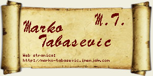 Marko Tabašević vizit kartica